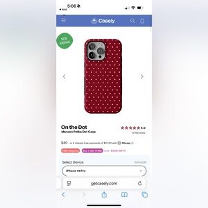Casely On the Dot Maroon Polka Dot Case